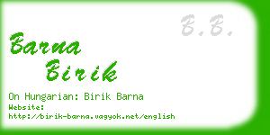 barna birik business card